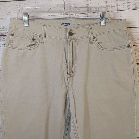 Old Navy Pants Mens 34 Beige Thin Straight Five Pocket - Picture 2 of 3